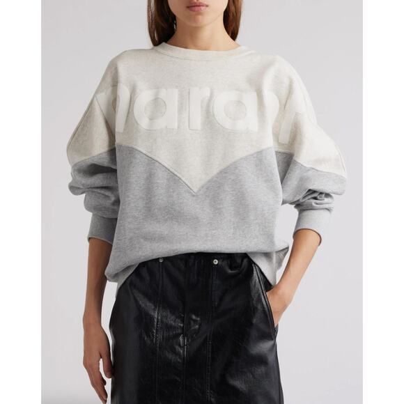 Isabel Marant Etoile Houston Sweatshirt - 32 Us 0 Ecru/Grey - Picture 1 of 6